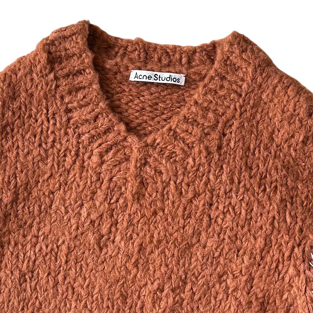 近年 Acne Studios アルパカ混ローゲージニット ステッチ ブラウン系 — image 3