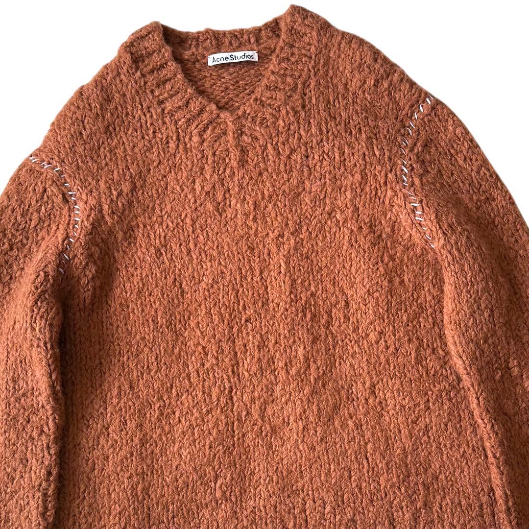 近年 Acne Studios アルパカ混ローゲージニット ステッチ ブラウン系 — image 5