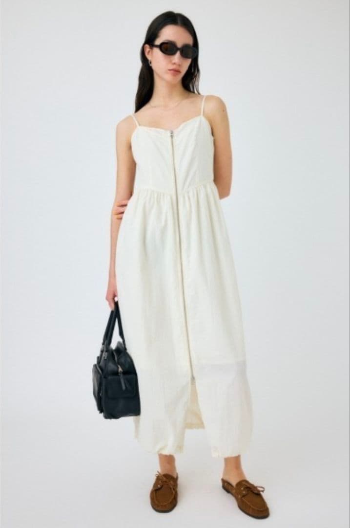 FRONT ZIP NYLON キャミドレス　Black　size2 — image 2