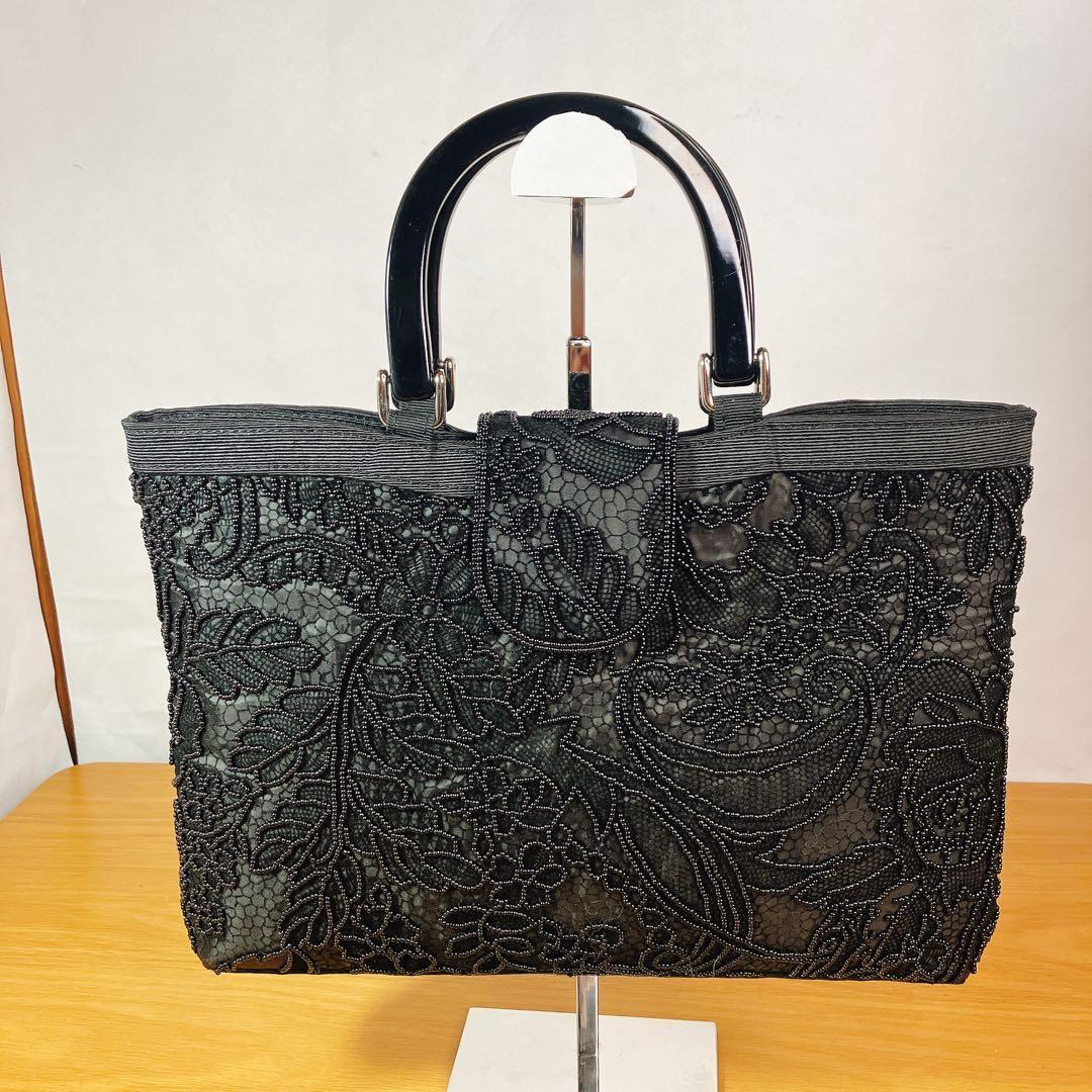 まあ美品】 ビーズバッグ 総ビーズ 刺繍 フォーマル 和装 洋装 ハンドバッグ — image 2