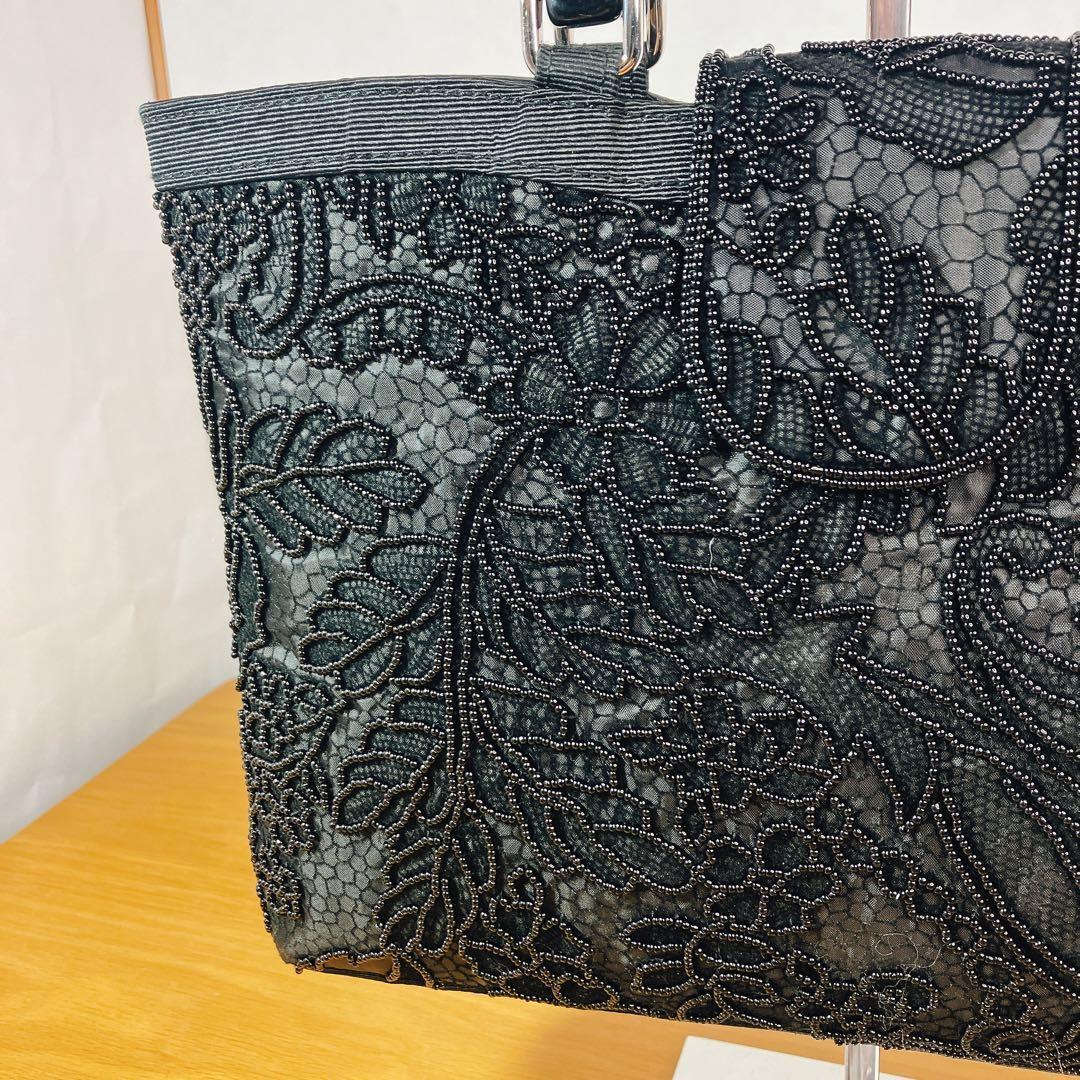 まあ美品】 ビーズバッグ 総ビーズ 刺繍 フォーマル 和装 洋装 ハンドバッグ — image 3