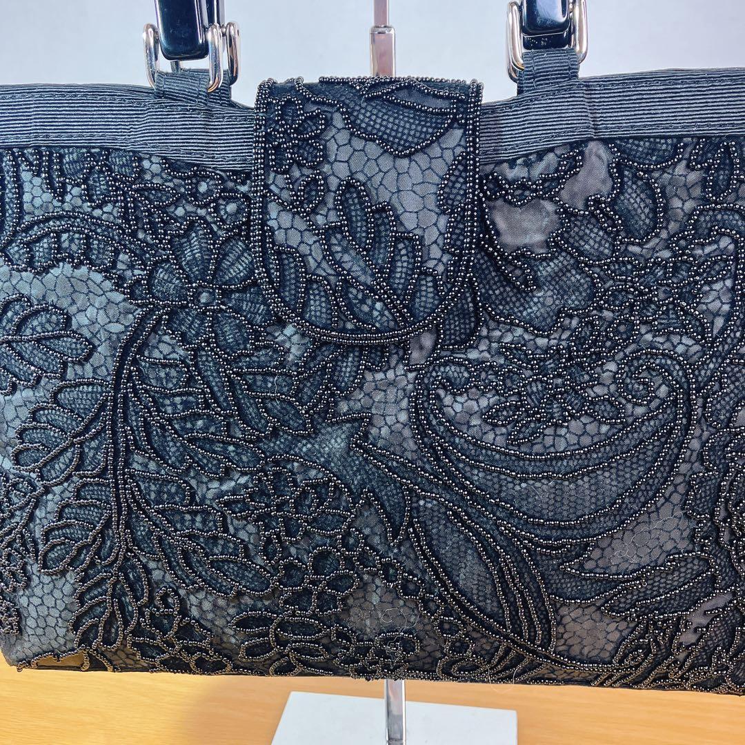 まあ美品】 ビーズバッグ 総ビーズ 刺繍 フォーマル 和装 洋装 ハンドバッグ — image 4