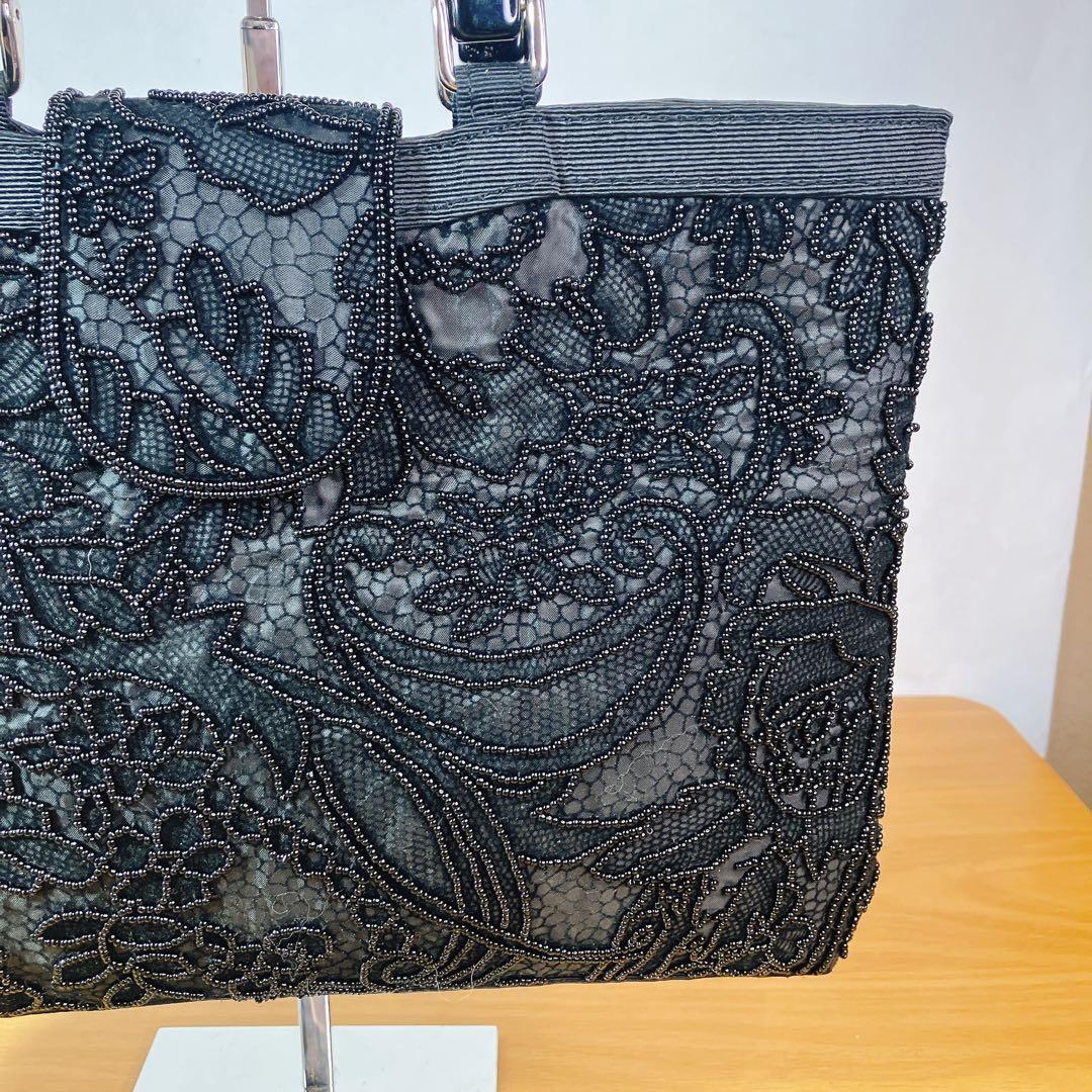 まあ美品】 ビーズバッグ 総ビーズ 刺繍 フォーマル 和装 洋装 ハンドバッグ — image 5