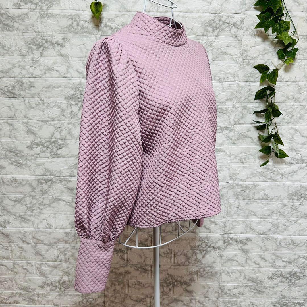 【e34】【グレイル】ラベンダーキルティング ハイネック トップス　【F】 — image 5
