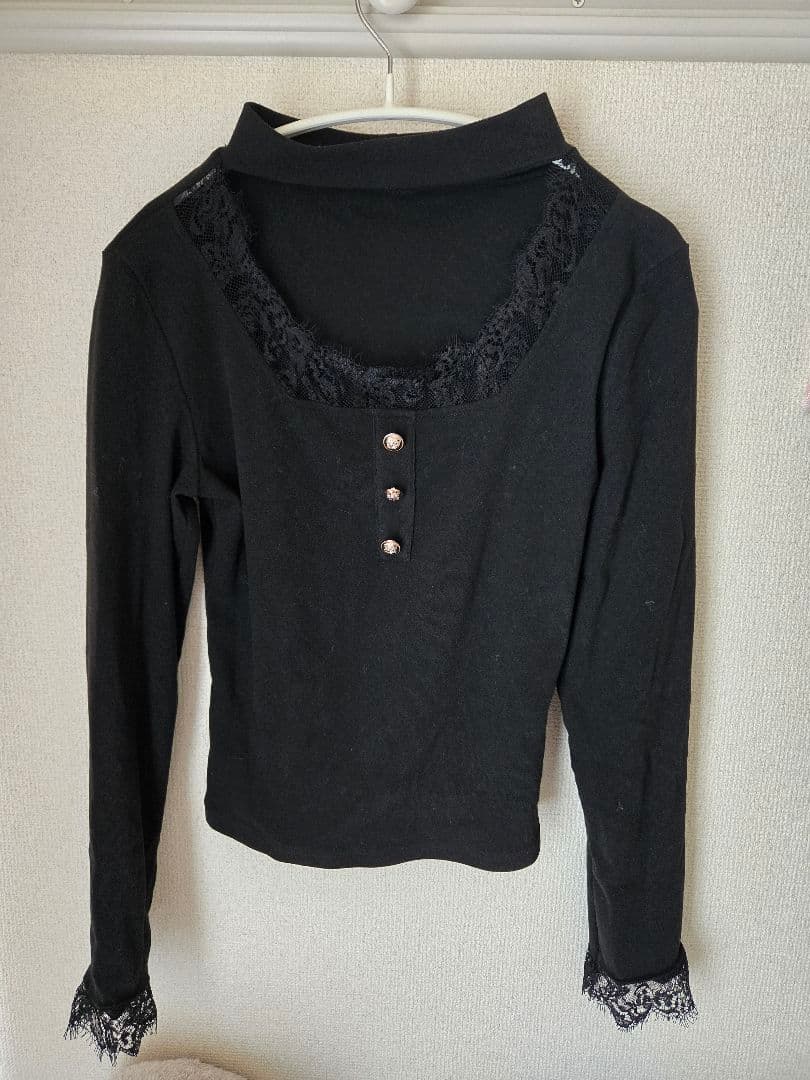 【SHEIN】長袖 レース装飾 トップス — image 2