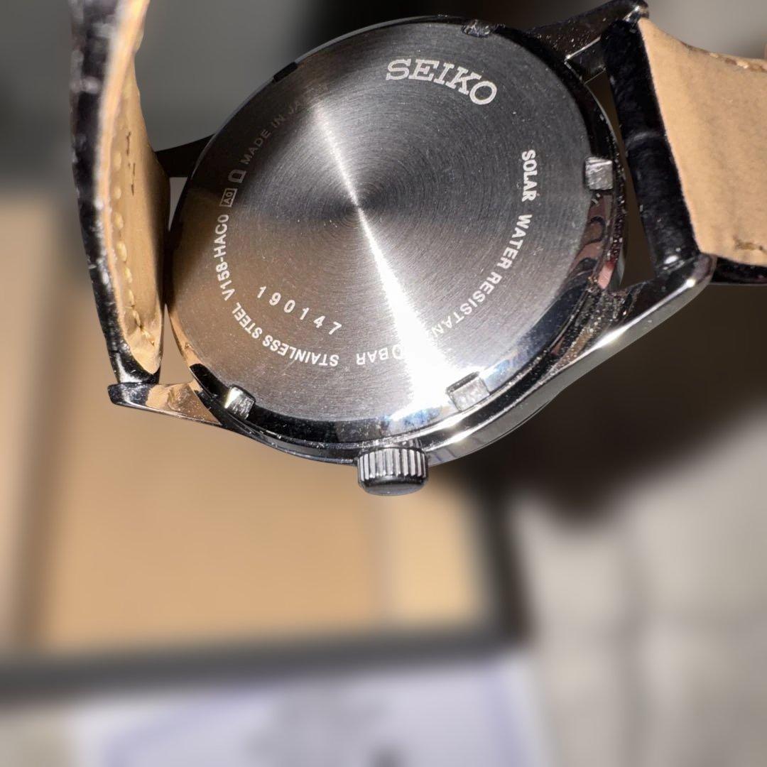 新品SEIKO ソーラー腕時計 V158-HAC0 デイデイト 箱付き メンズ — image 5