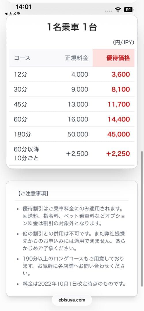 人力車 えびす屋 割引券 2枚セット — image 4