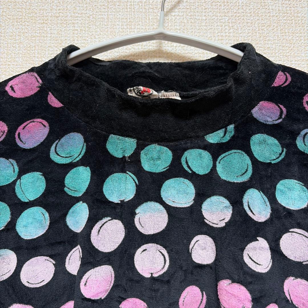 【ROSITA】ドット柄 長袖トップス 黒/ピンク/グリーン ゆったり 40 — image 3
