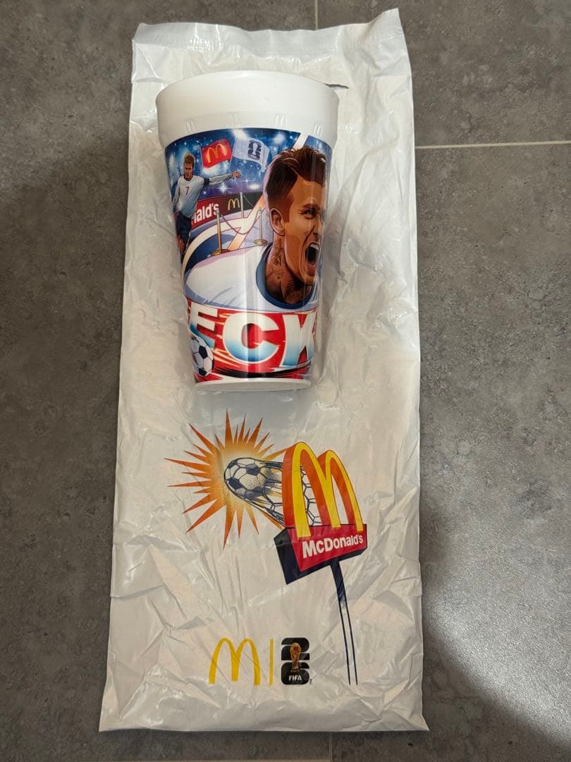マクドナルド FIFA ワールドカップ 記念カップ ベッカム 袋付き — image 3