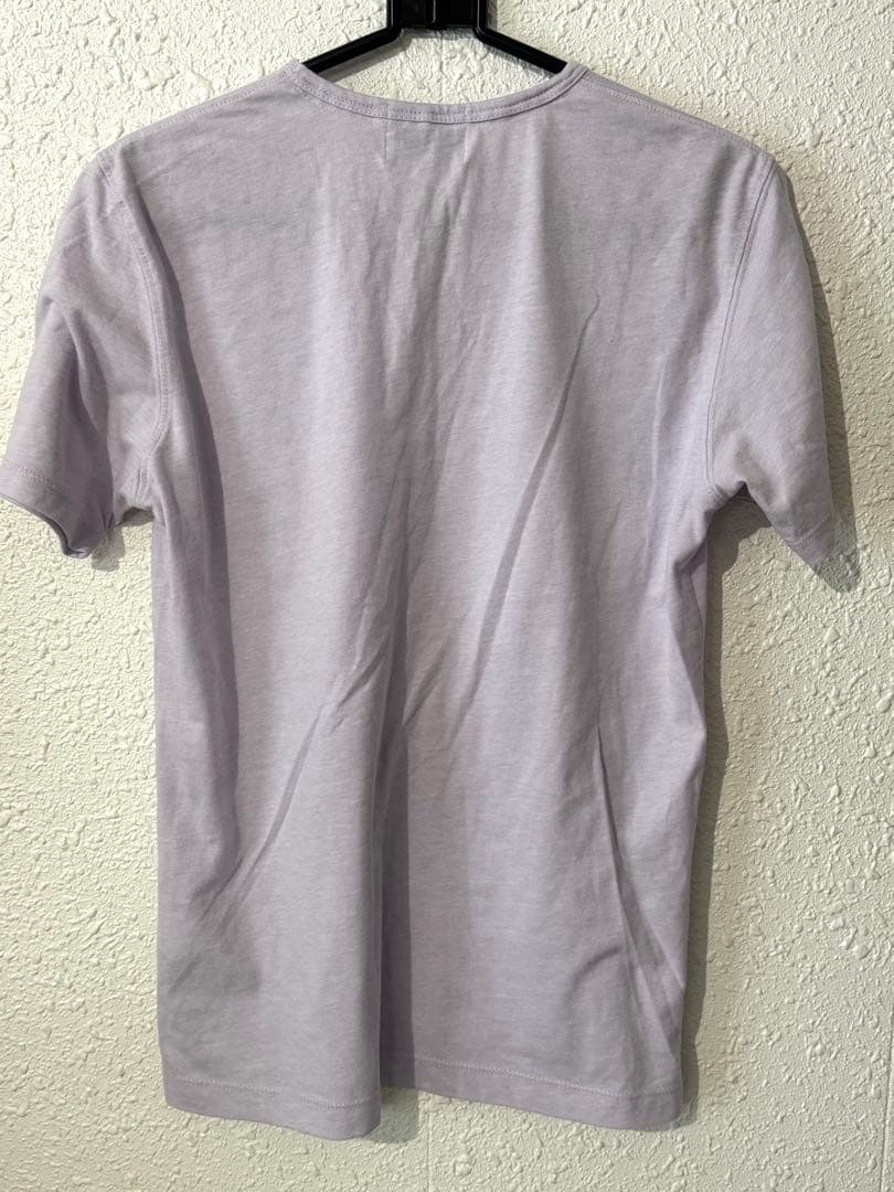 美品 ニコルクラブフォーメン 花柄 Vネック Tシャツ ライトパープル 46 M — image 2