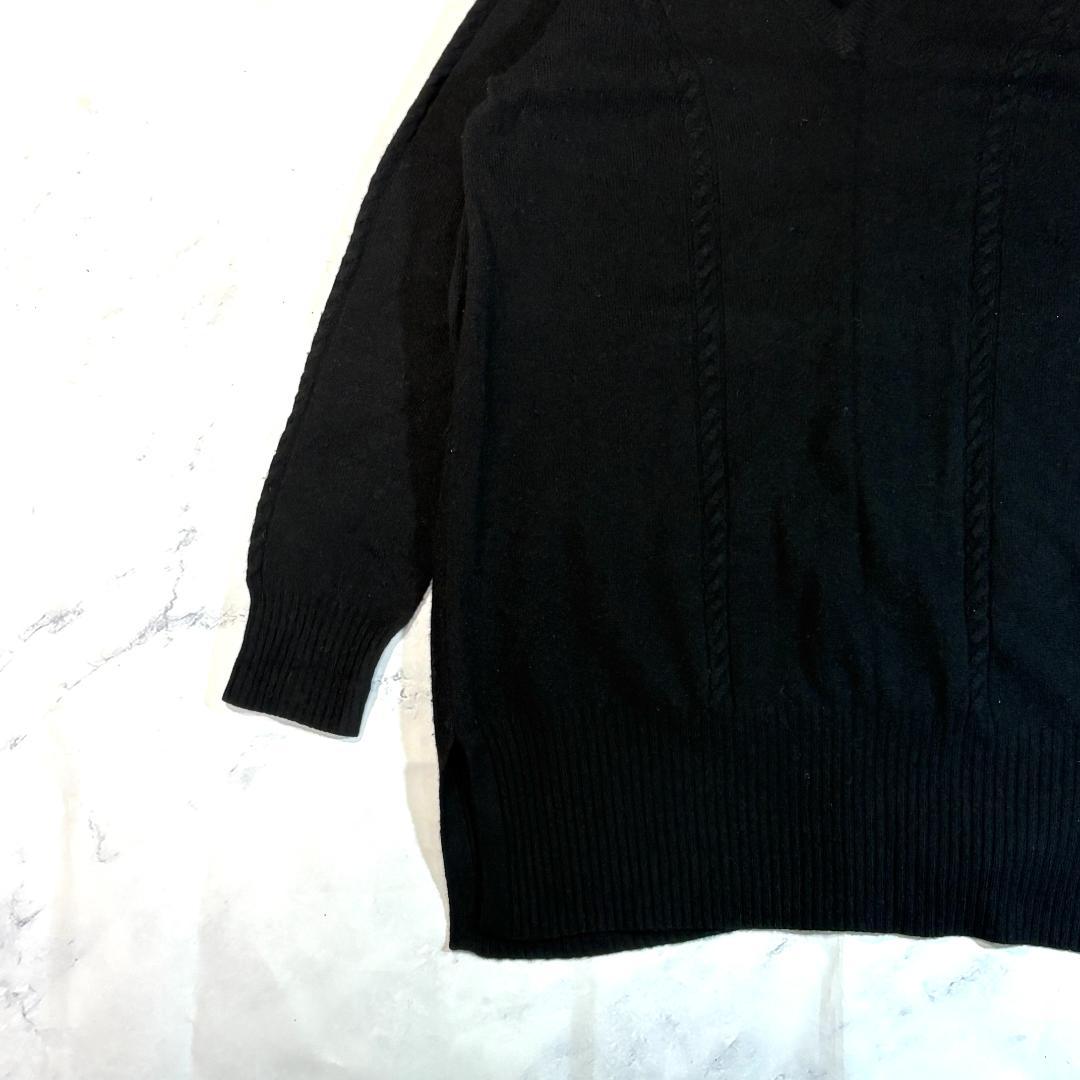Max Mara ブラック Vネック ニット セーター ウール カシミヤ M — image 3
