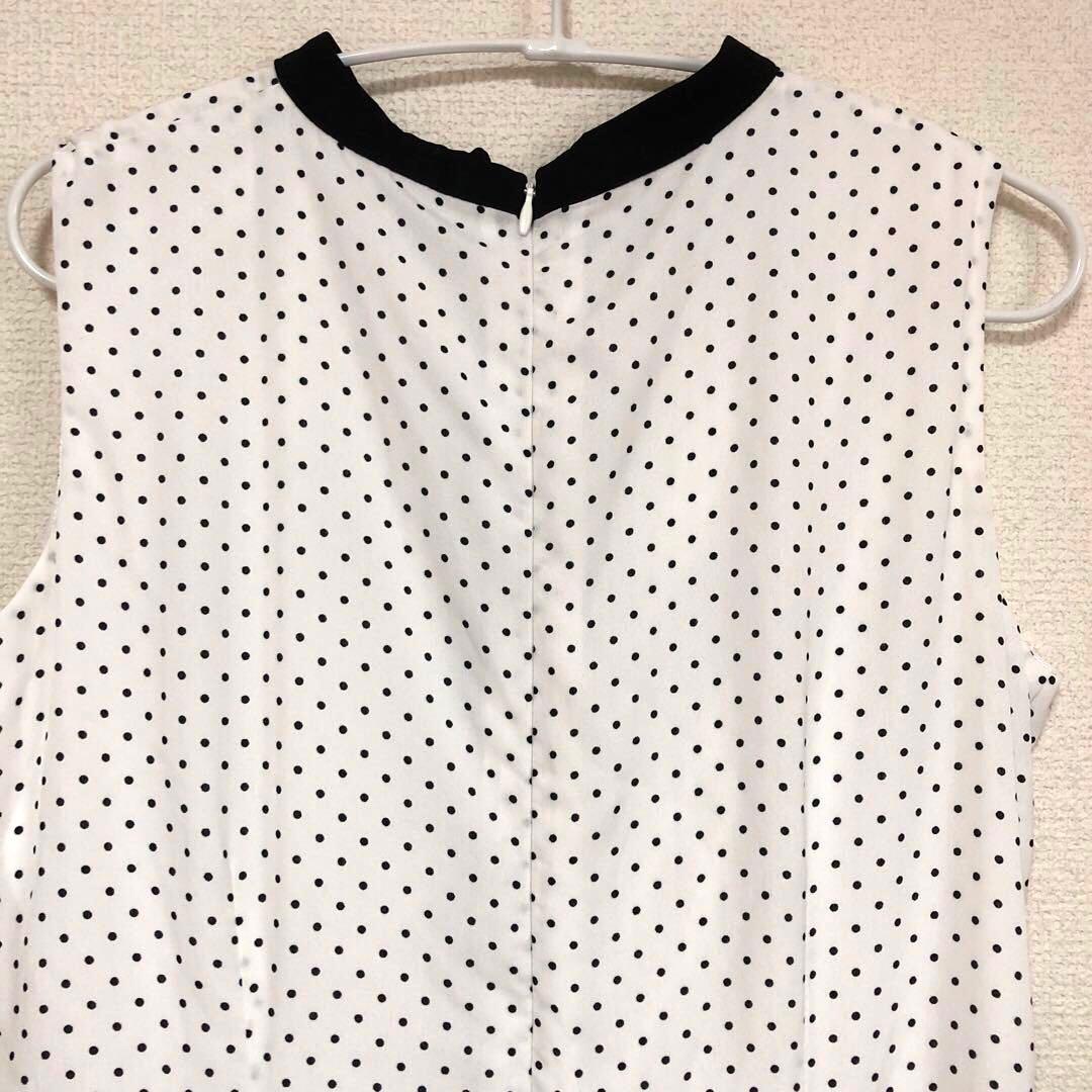 美品　STAY MOTIONノースリーブ ロングワンピース ドット柄　F — image 5