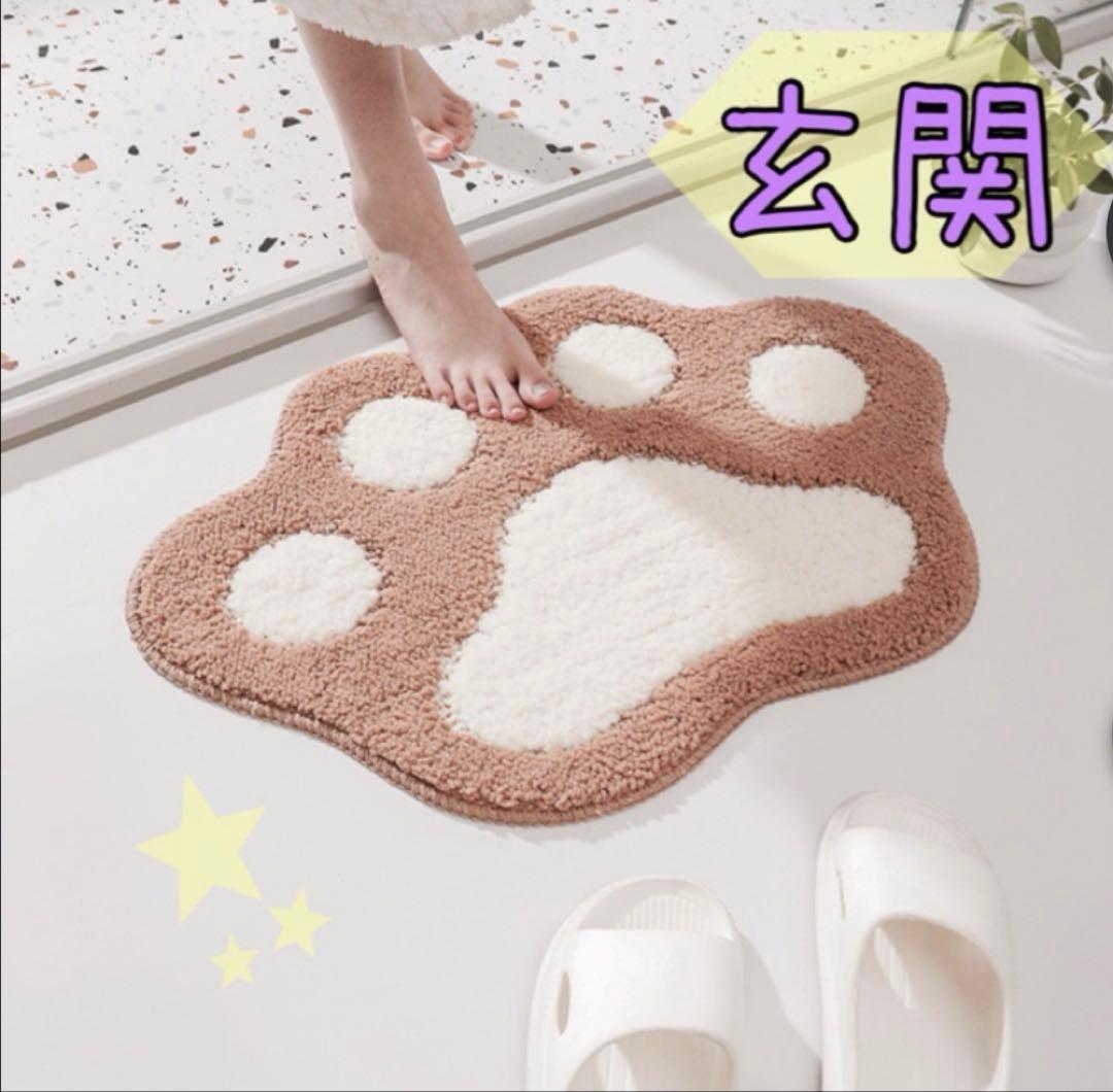 肉球デザイン バスマット 玄関マット 吸水 速乾 — image 3