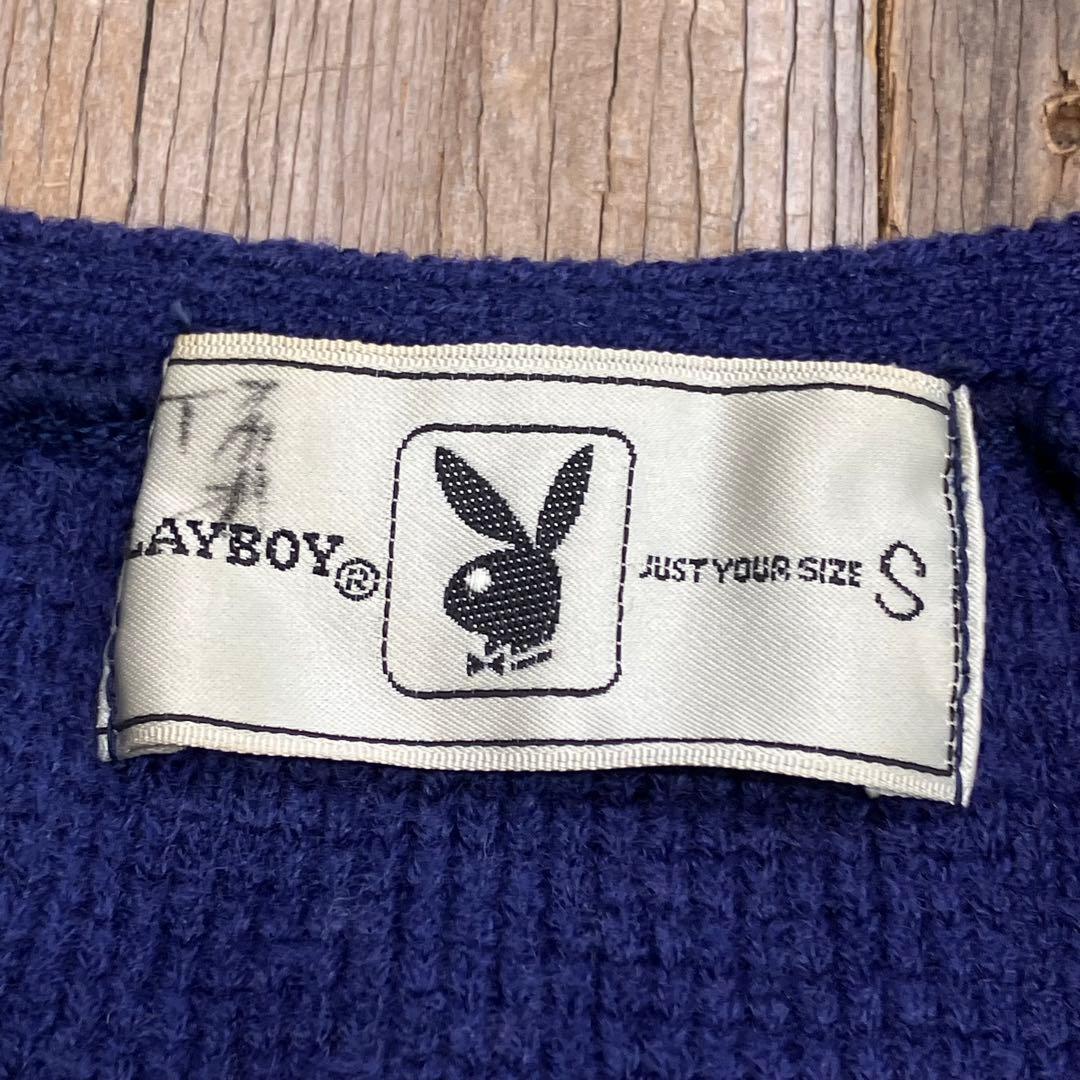 80s PLAYBOY 深Vネック ニットセーター ノームコア VINTAGE — image 2