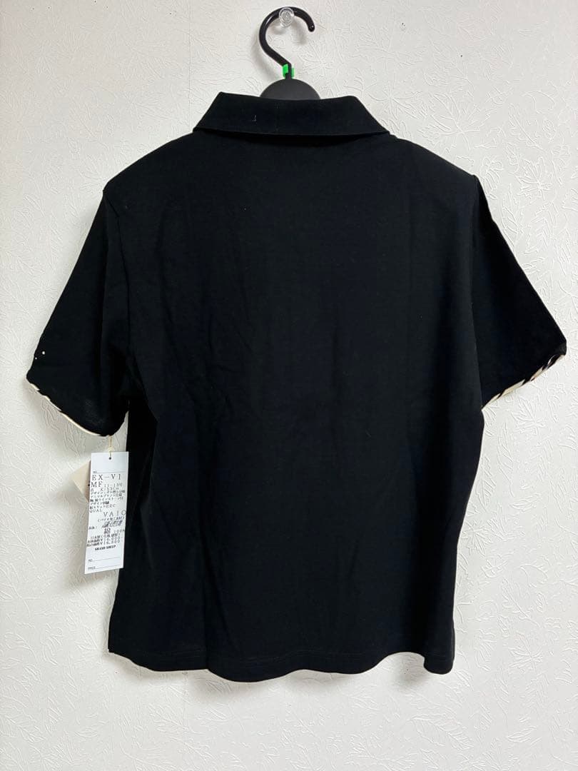 新品 半袖ポロシャツ 黒 ゼブラ柄 仕様11-13号 — image 3