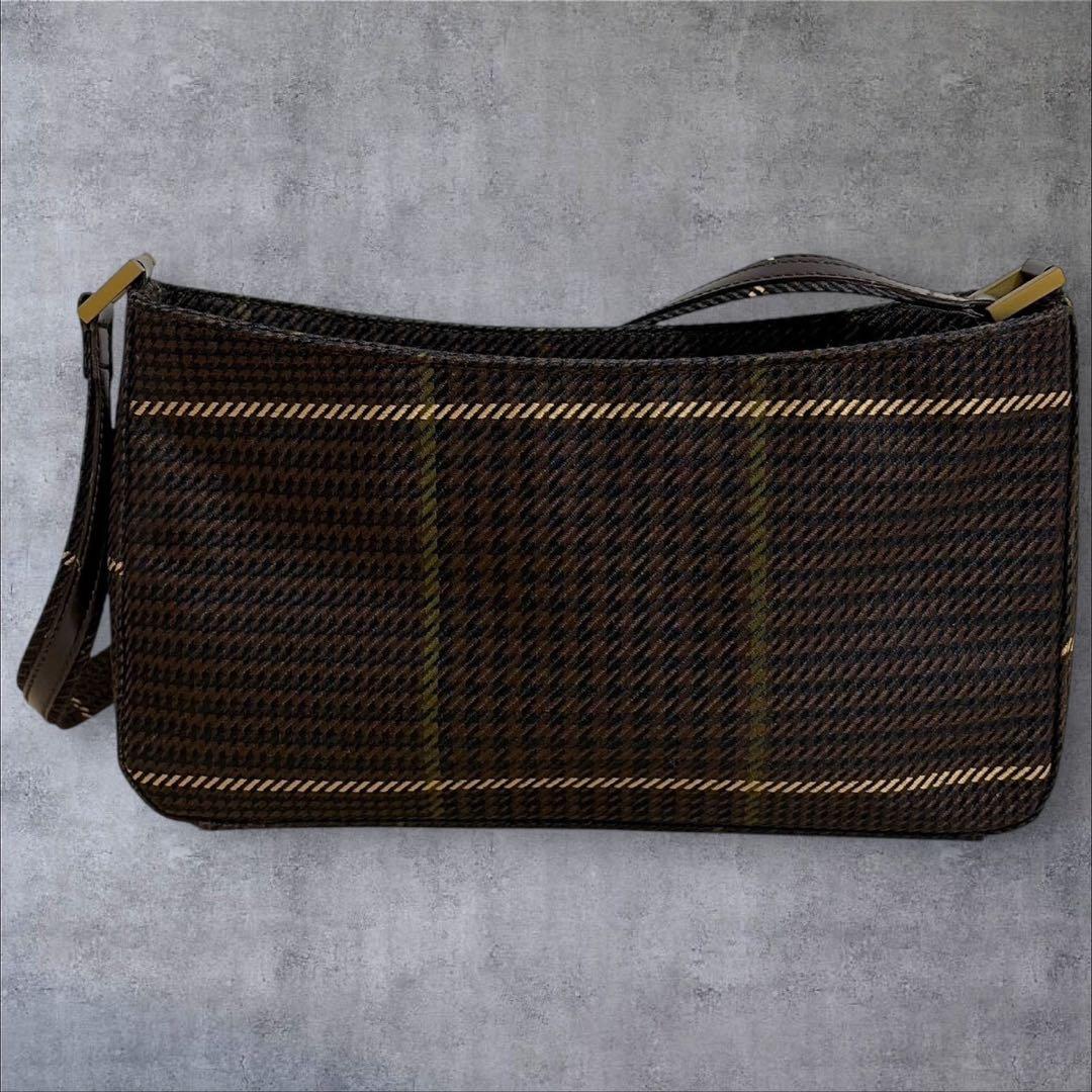 D429/LAUREN RALPH LAUREN ハンドバッグ 茶色 千鳥格子 — image 2