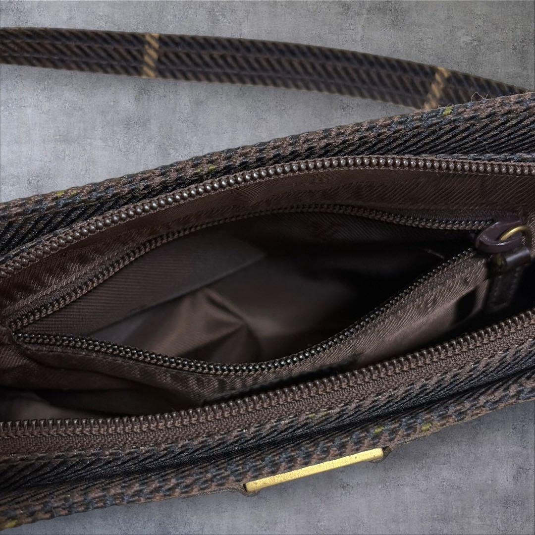 D429/LAUREN RALPH LAUREN ハンドバッグ 茶色 千鳥格子 — image 4