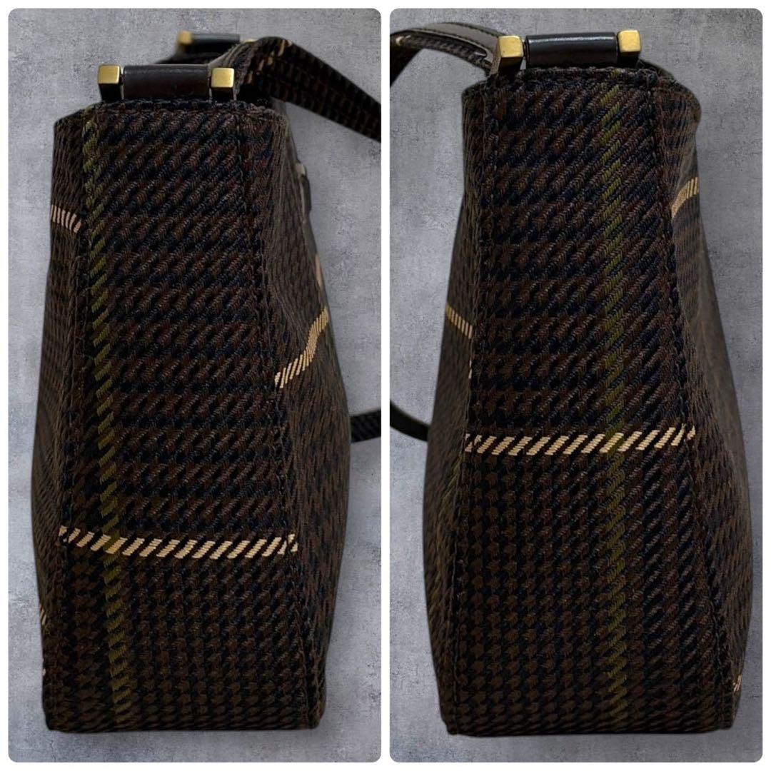 D429/LAUREN RALPH LAUREN ハンドバッグ 茶色 千鳥格子 — image 5