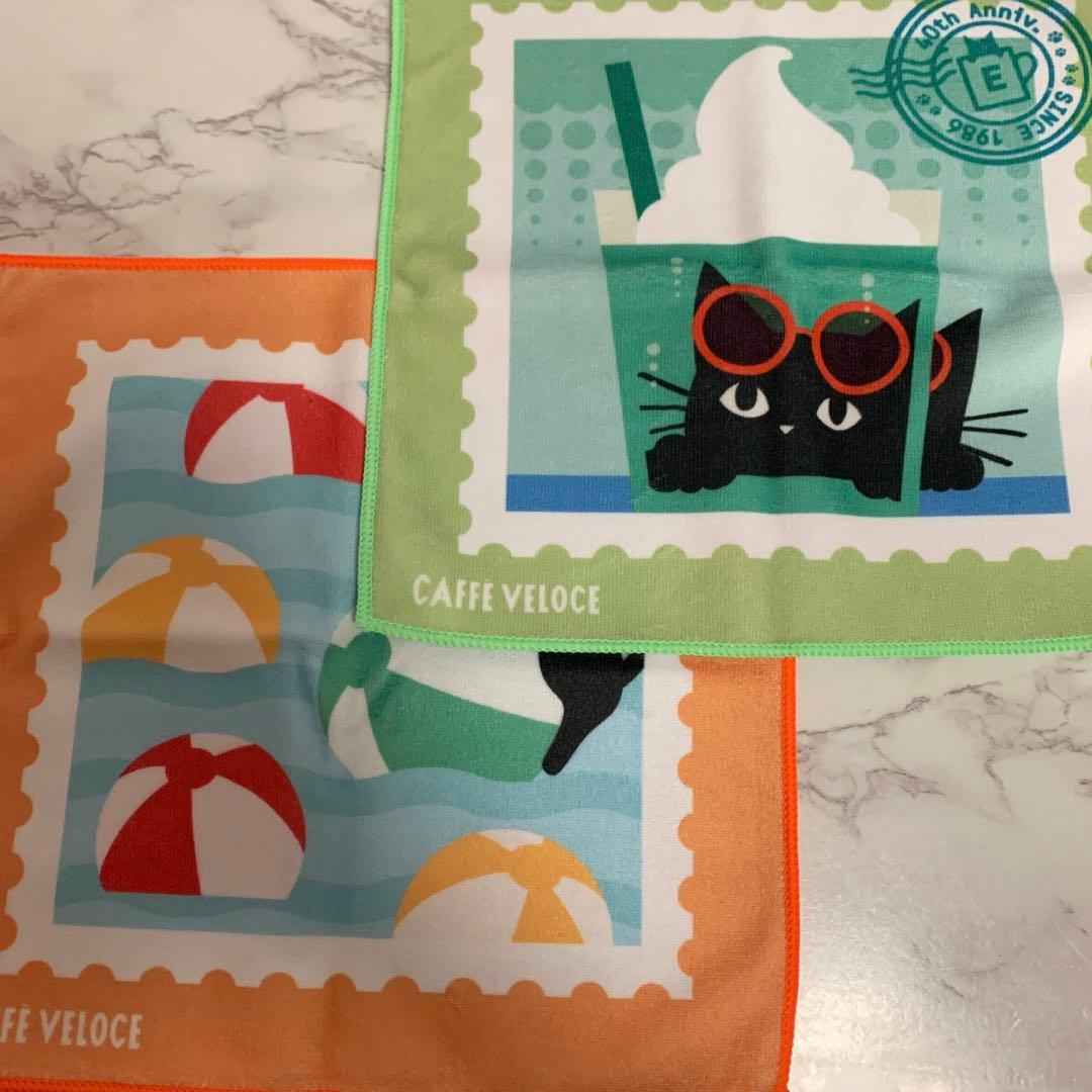 カフェベローチェ 黒ねこサマーキャンペーン第一弾　黒ねこハンドタオル2枚40周年 — image 2
