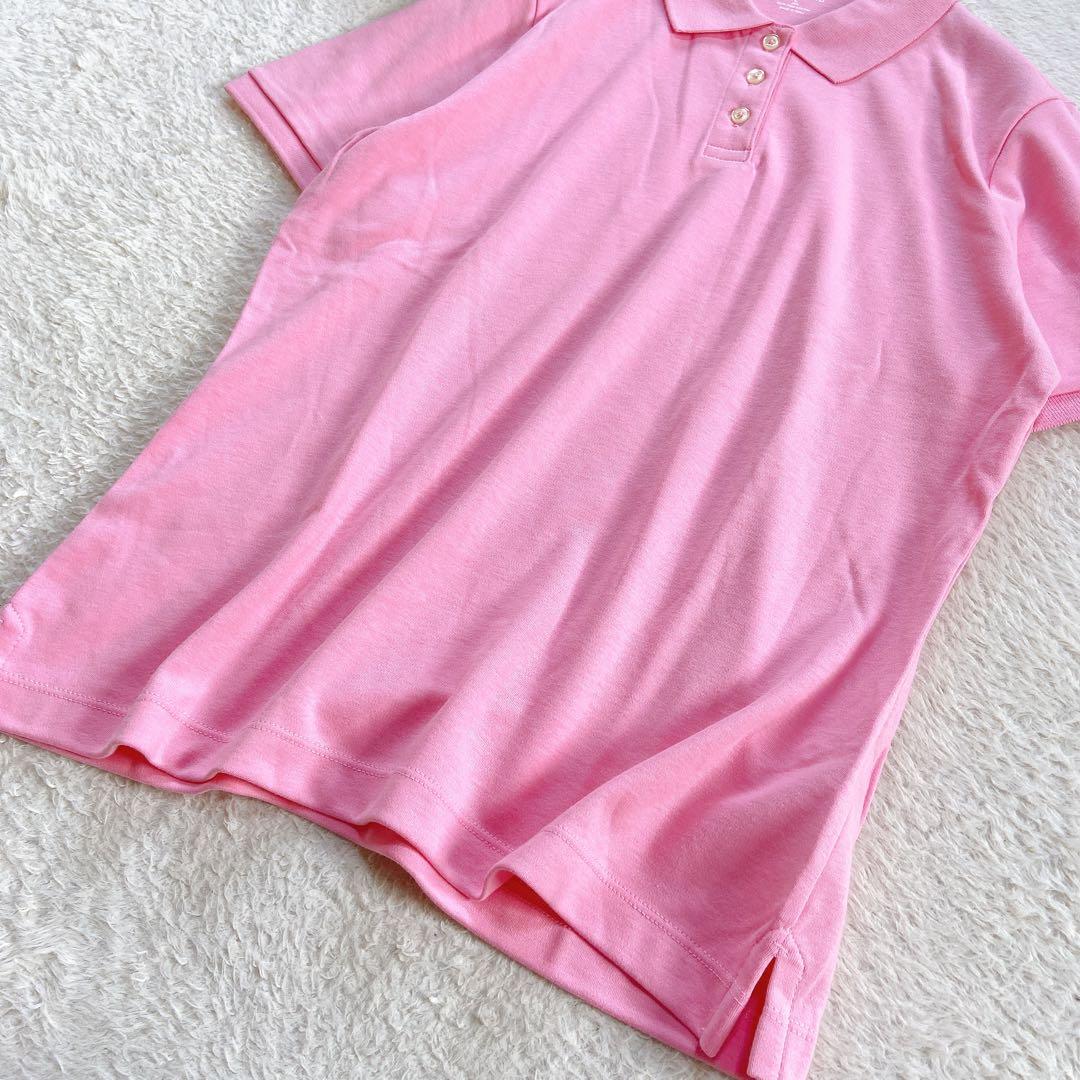 美品★ 【ランズエンド】 コットン 半袖 ポロシャツ (L) ピンク — image 3