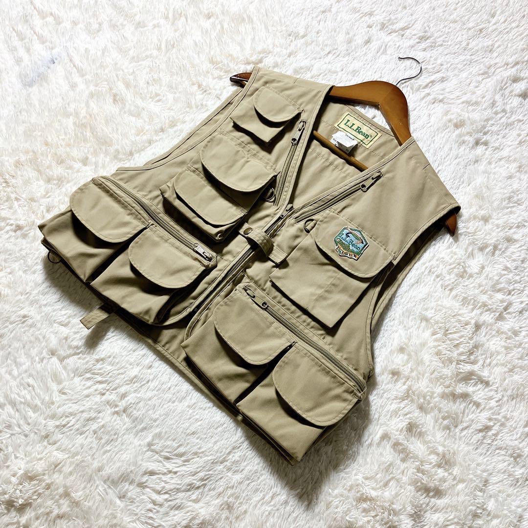 L.L.Bean フィッシングベスト ベージュ マルチポケット アウトドア S — image 2