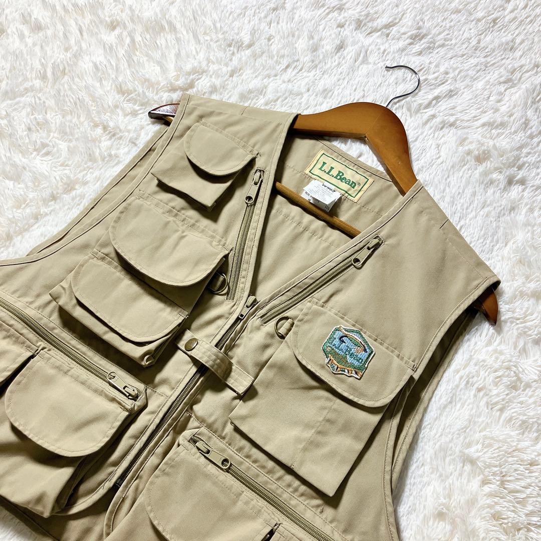 L.L.Bean フィッシングベスト ベージュ マルチポケット アウトドア S — image 3
