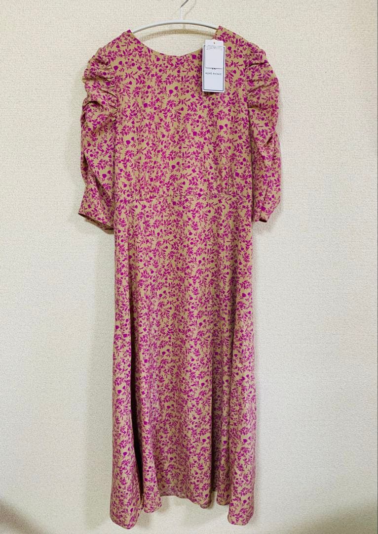 ロペピクニック花柄 パフスリーブ ロングワンピース38新品タグ付き — image 4
