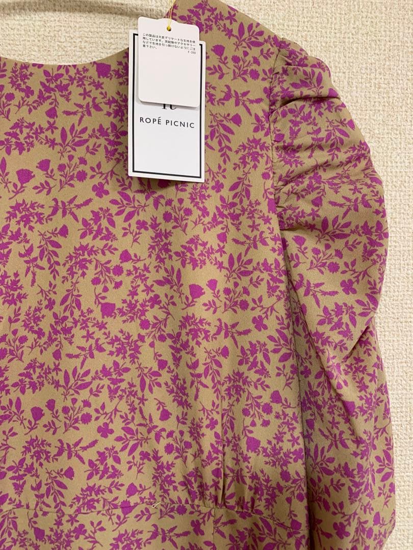 ロペピクニック花柄 パフスリーブ ロングワンピース38新品タグ付き — image 5