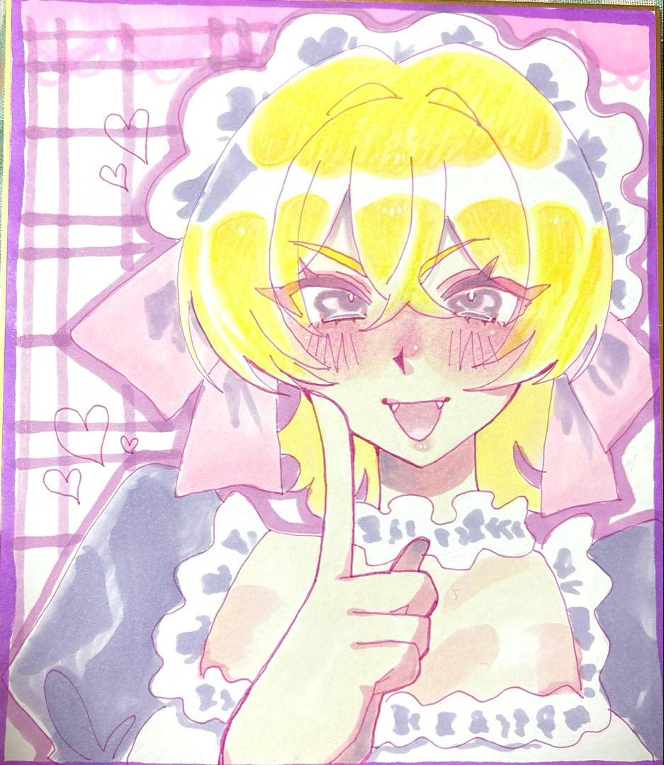 オリジナル手描きイラスト 色紙 原画 萌え絵 — image 2