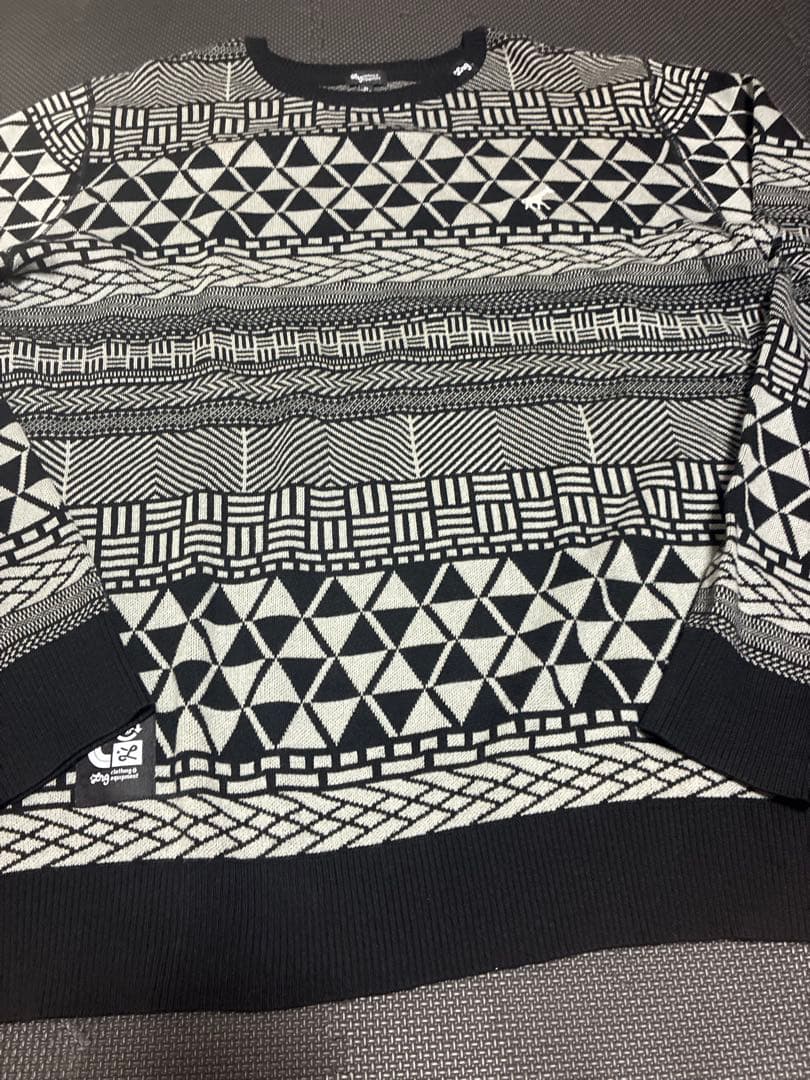 LRG ニット セーター 総柄 ブラック ホワイト — image 2