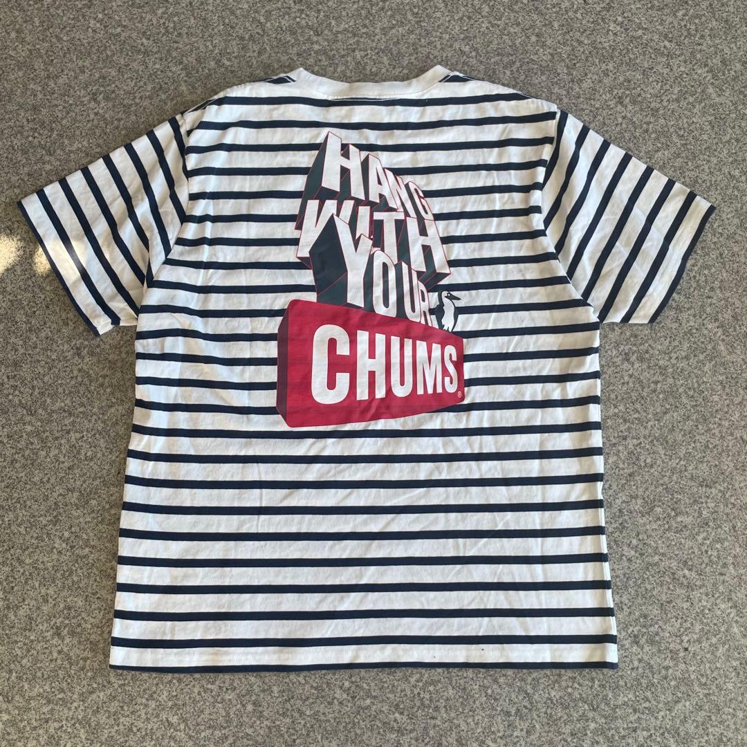 【E2】 CHUMS ボーダー Tシャツ Lサイズ — image 2