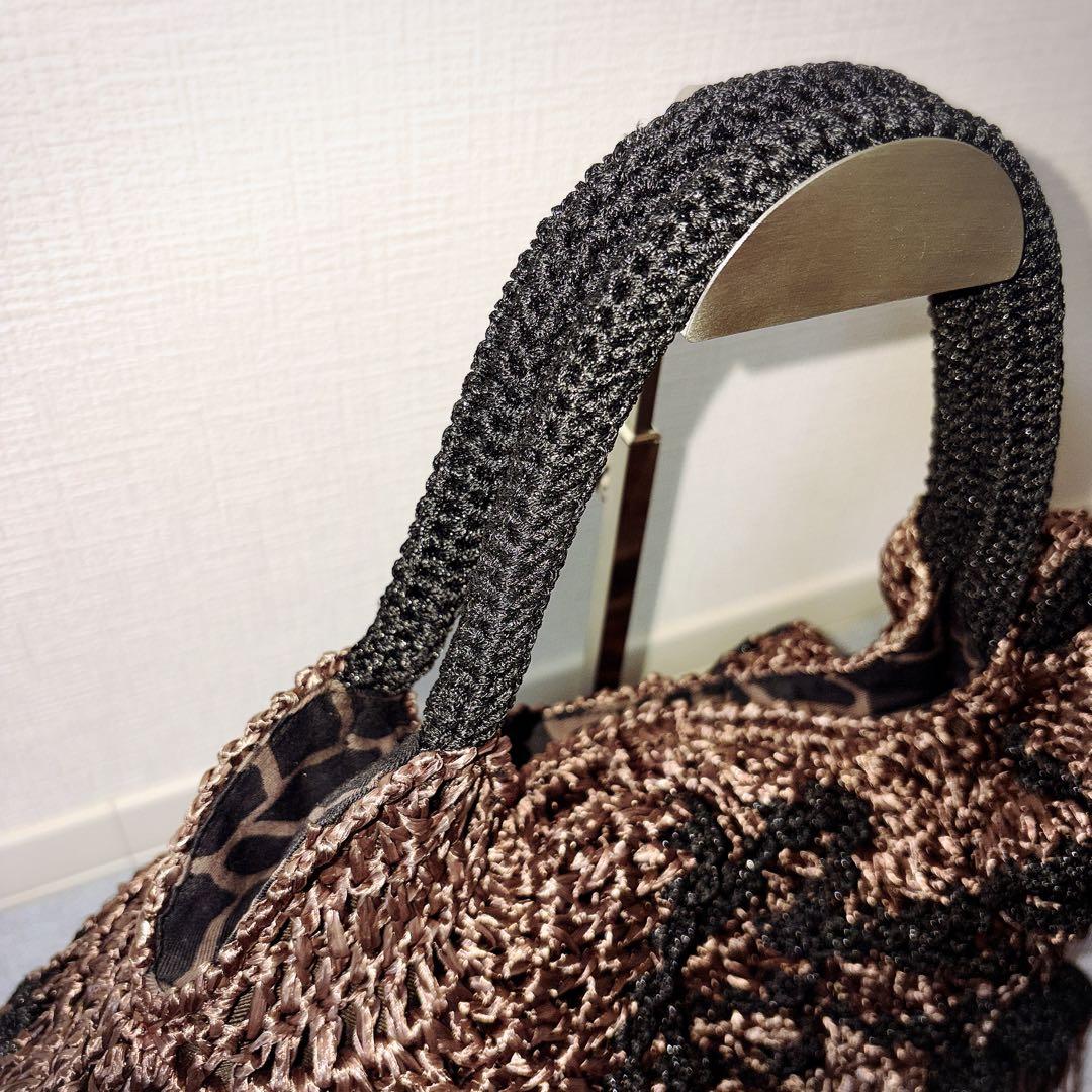 EPOCA フリルデザイン ハンドバッグ ブラウン×ブラック タッセル付き — image 5