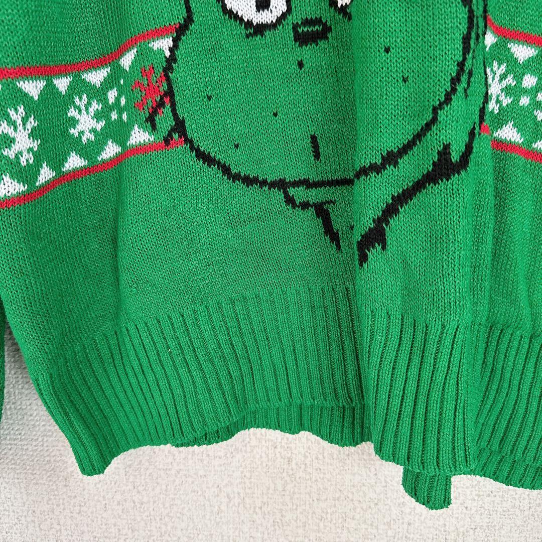 ザグリンチ公式キャラクターニットセーター緑XLアグリークリスマス — image 4