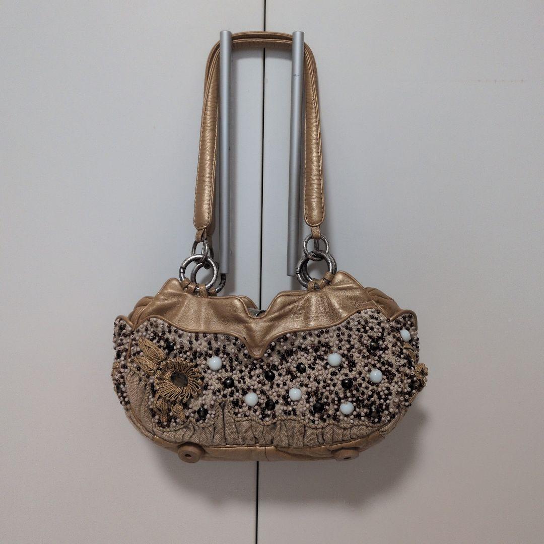 ジャマンピュエッシュ　ビーズ刺繍 ハンドバッグ シャンパンゴールド — image 4