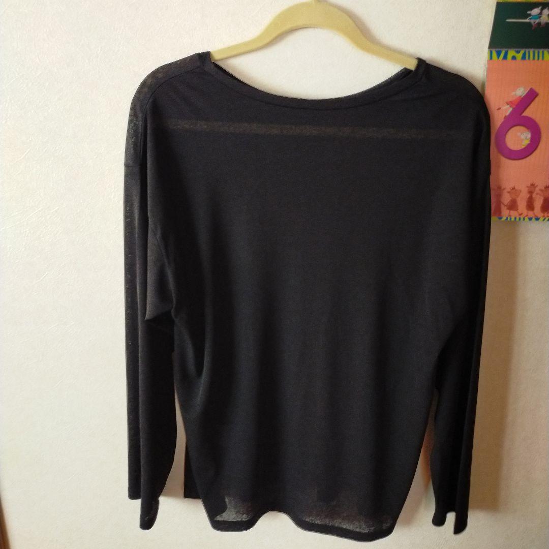 ブラック ストーン装飾 長袖Tシャツ M — image 4