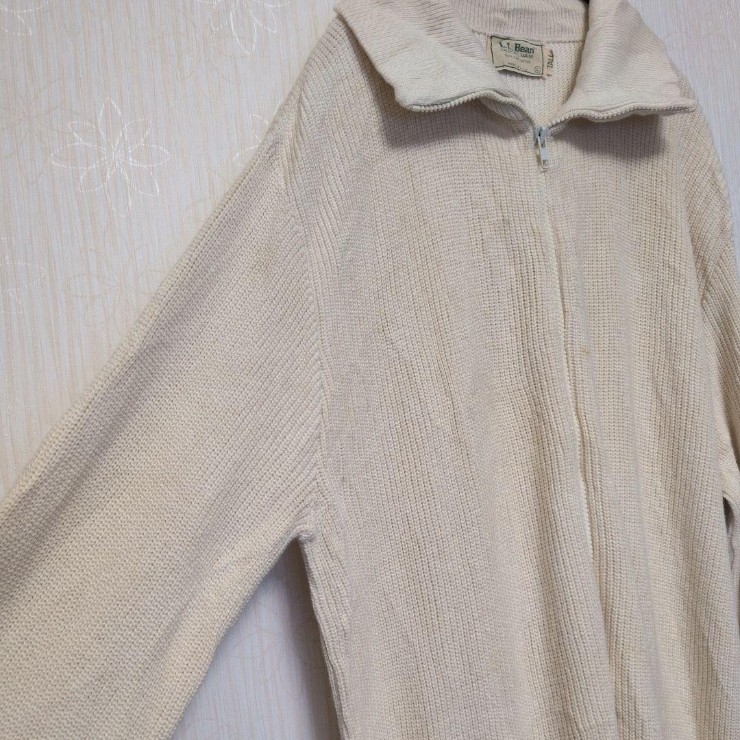 90s USA製 LLBean ジップセーター 2XL相当 超ロング丈＆袖丈 — image 5