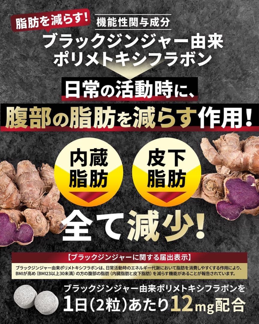 シボドーンEX 30日分 機能性表示食品 ブラックジンジャー配合 サプリ — image 3