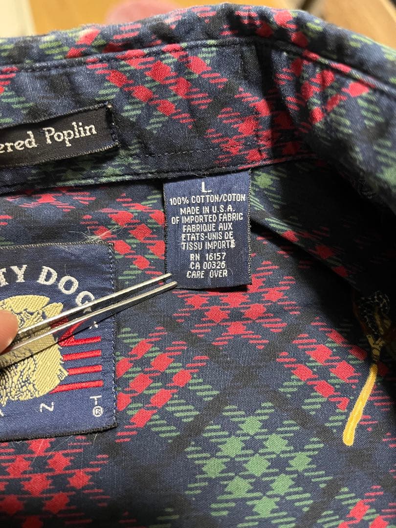 90s USA製 DOG 総柄シャツ アーガイル柄 ヴィンテージ 古着 — image 4