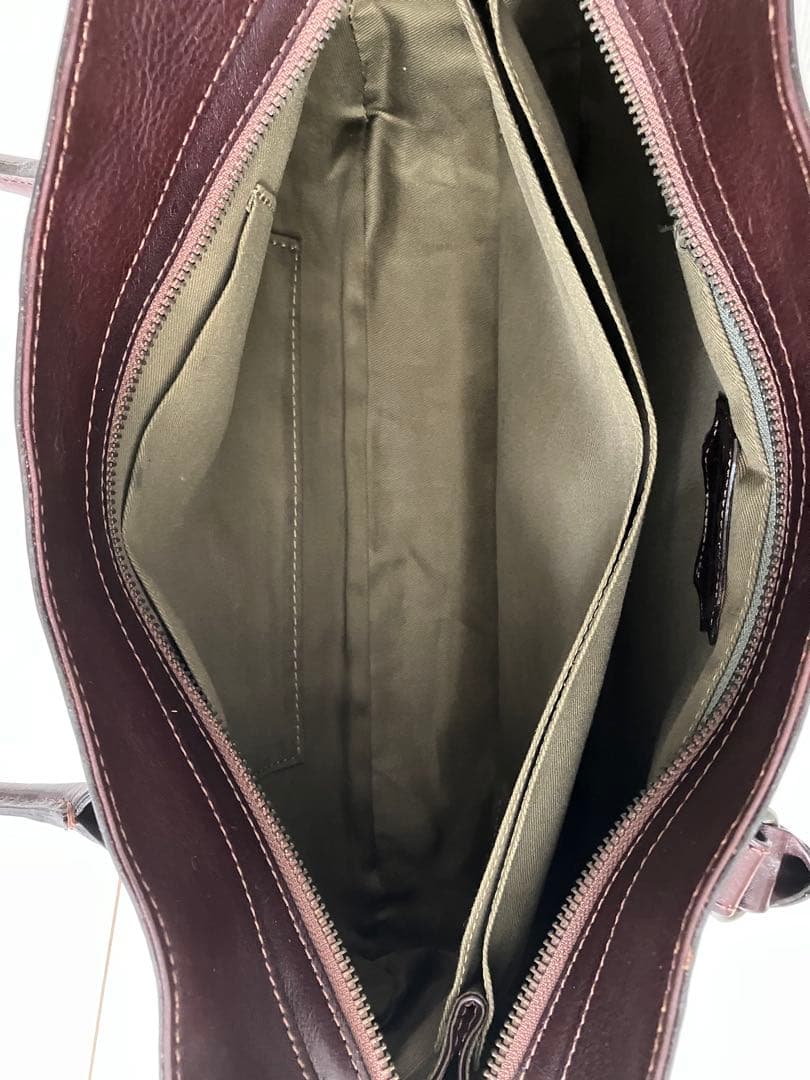 Dakota リードクラシック レザー ハンドバッグ ブラウン 本革 平成レトロ — image 3