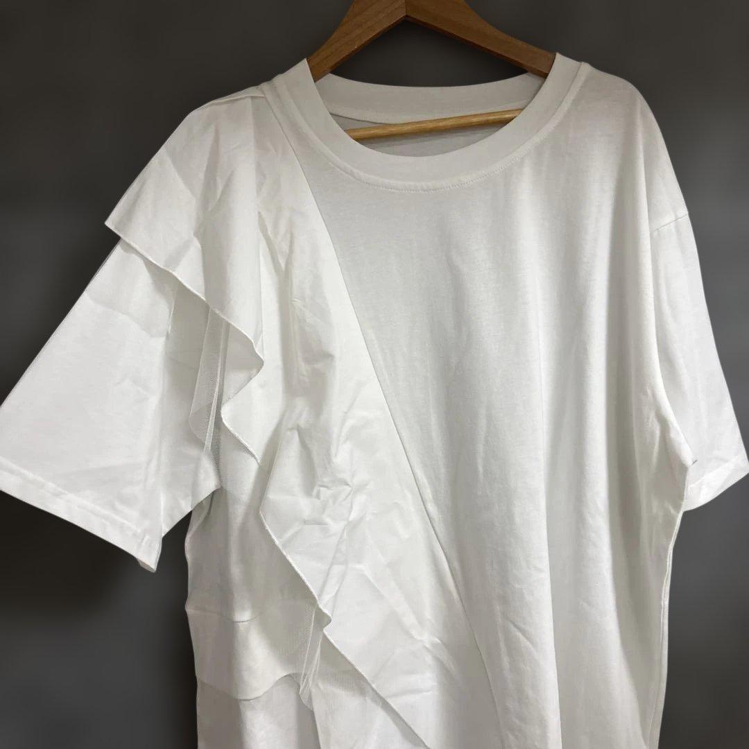 新品タグ付 ポリーヌブロー　白Tシャツ　上品　ゆったり　定価11,000半額以下 — image 2
