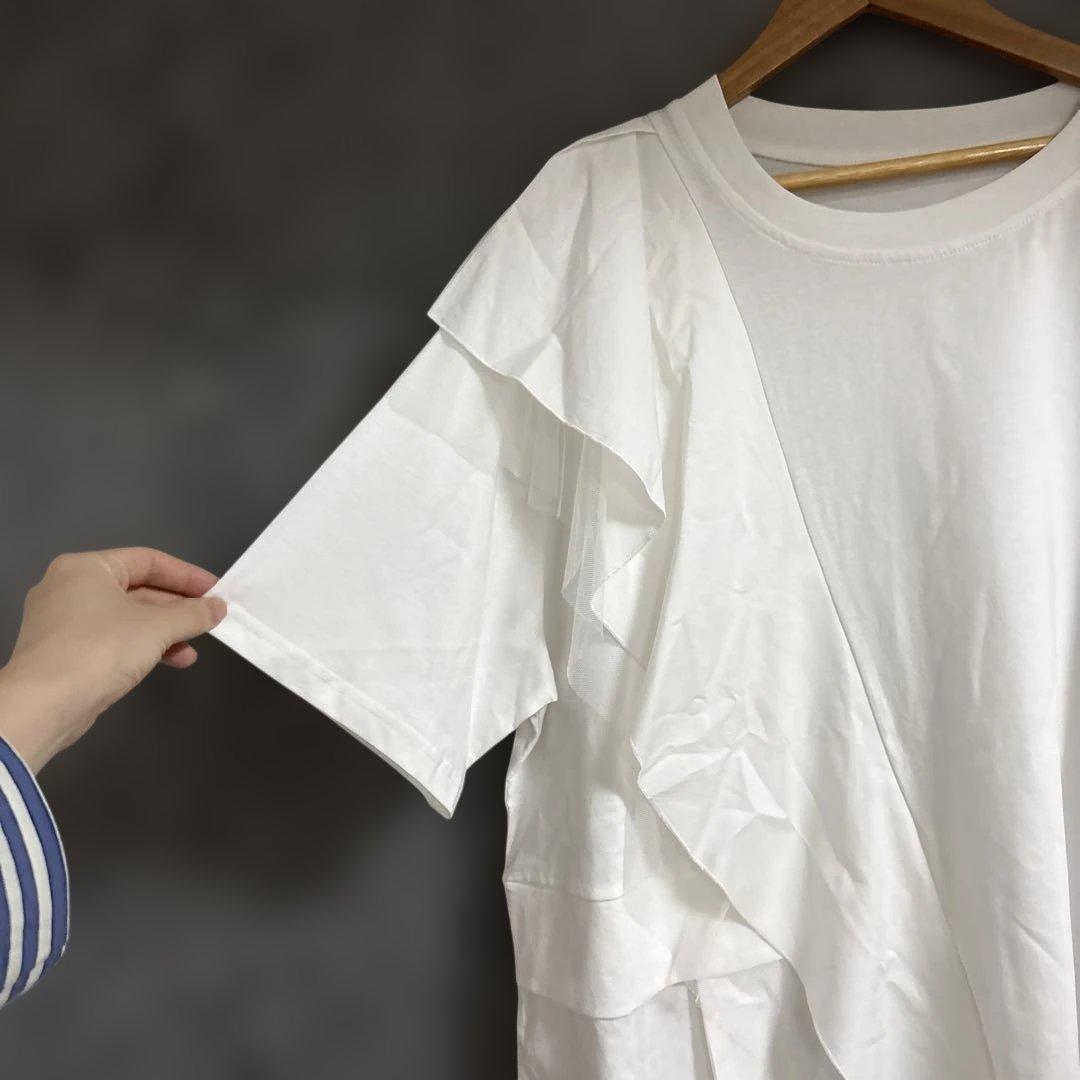 新品タグ付 ポリーヌブロー　白Tシャツ　上品　ゆったり　定価11,000半額以下 — image 3