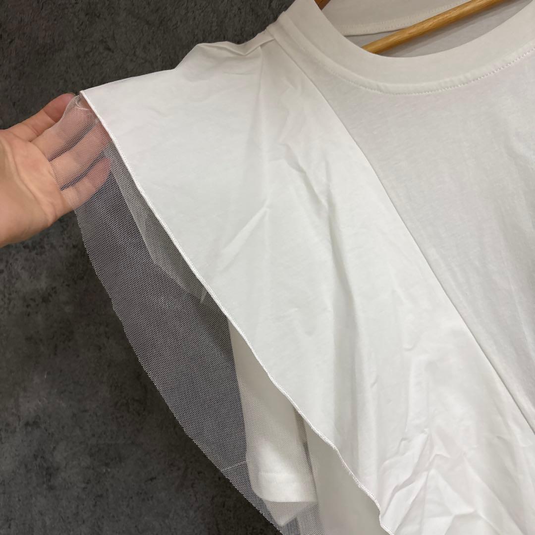 新品タグ付 ポリーヌブロー　白Tシャツ　上品　ゆったり　定価11,000半額以下 — image 5