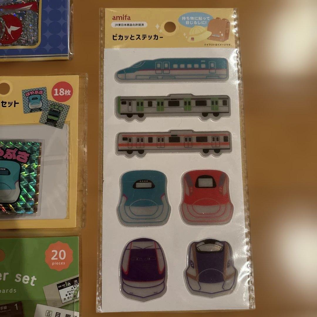 amifa 鉄道ステッカーセット 4点セット　フレークシール　鉄道ヘッドマーク① — image 5