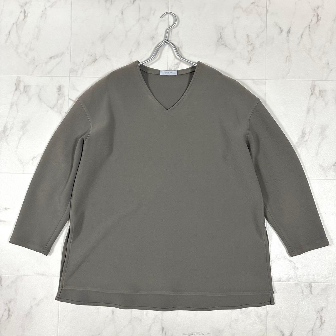 【美品】YONFA ヨンファ Vネックプルオーバー 長袖 ブラウン Fサイズ — image 2
