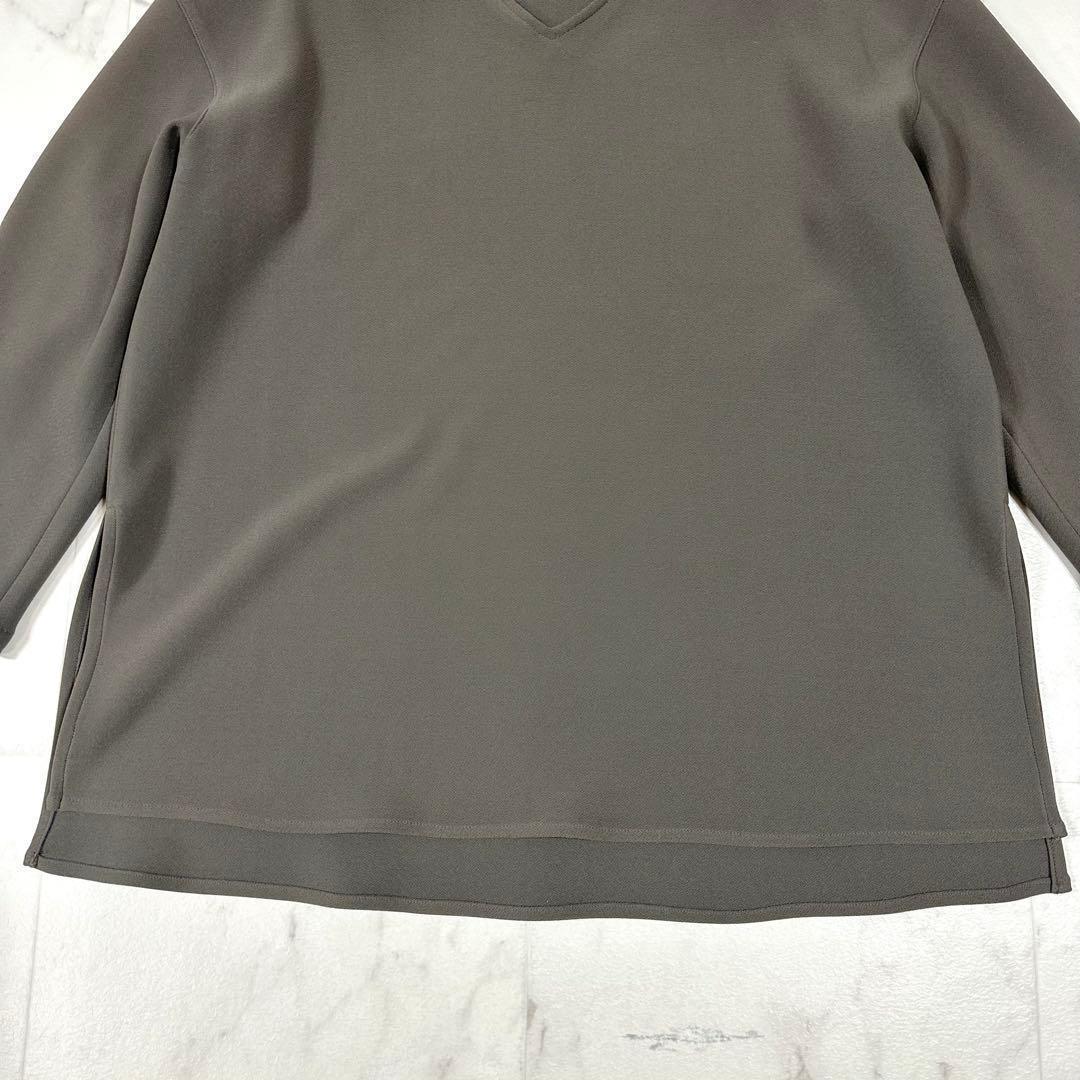【美品】YONFA ヨンファ Vネックプルオーバー 長袖 ブラウン Fサイズ — image 5