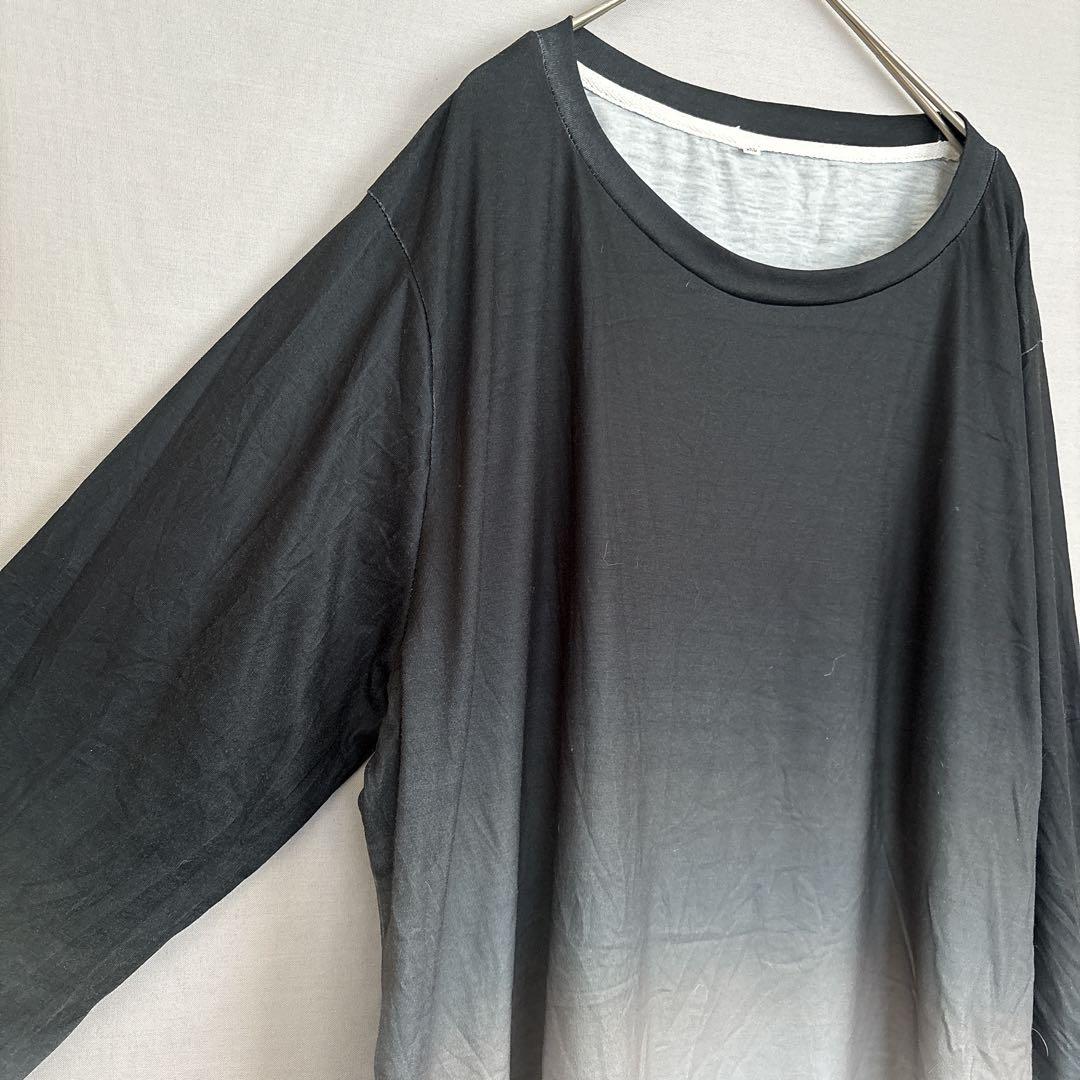 ビッグサイズ グラデーション カットソー クルーネック モノトーン 2XL 黒白 — image 5