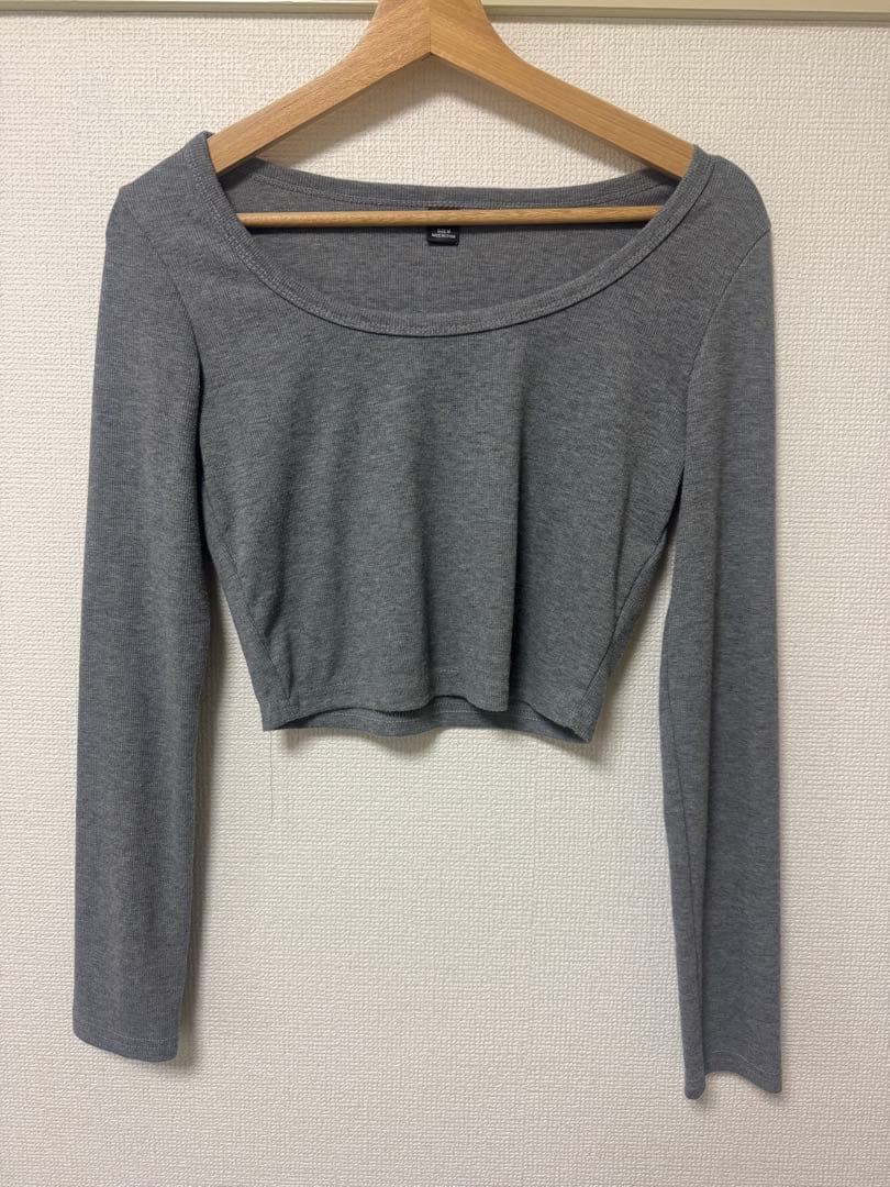 SHEIN シーインDAZY スクープネック ショート丈 長袖 トップス — image 5