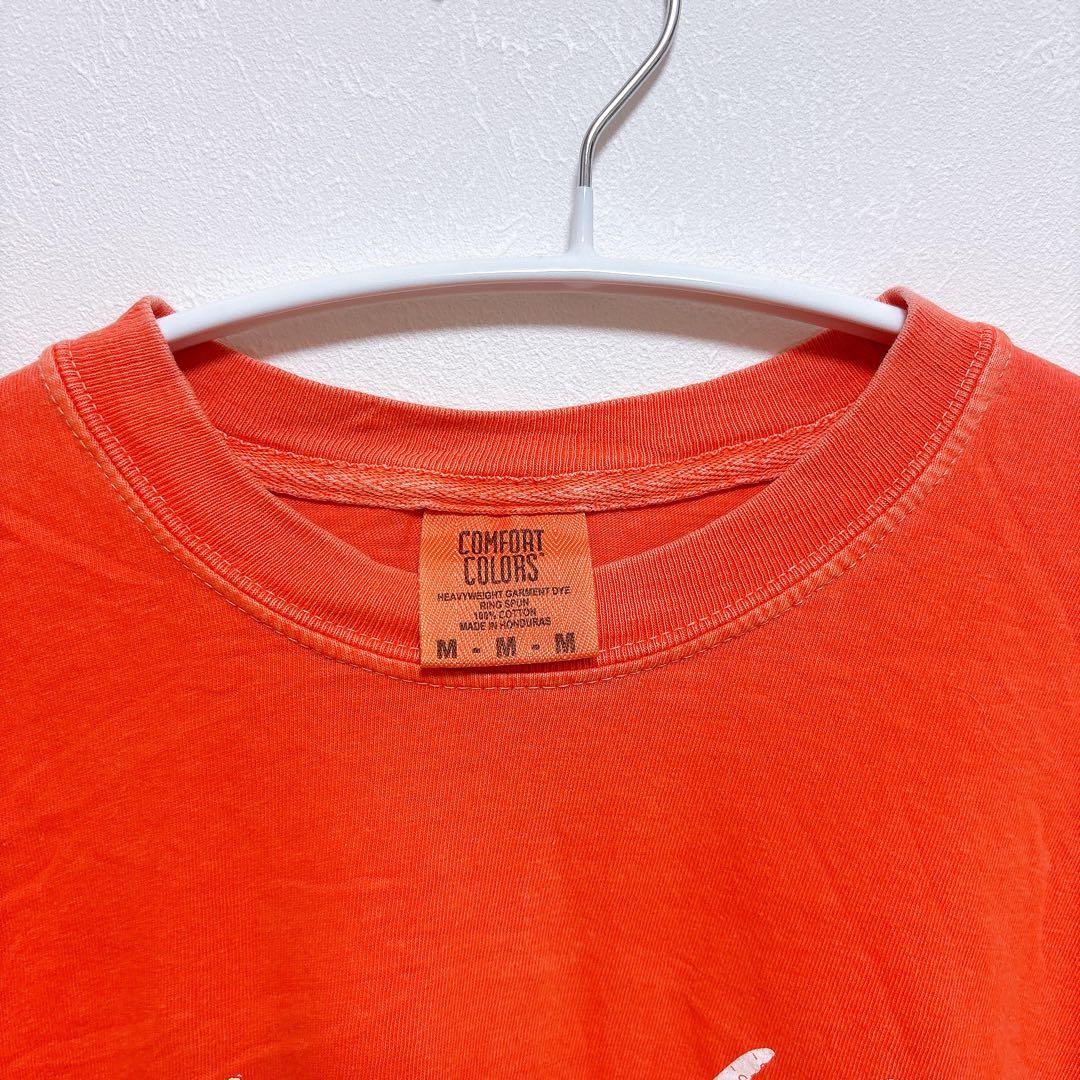 コンフォートカラーズ Tシャツ クルーネック ロゴ M 橙 綿 オレンジ 半袖 — image 3