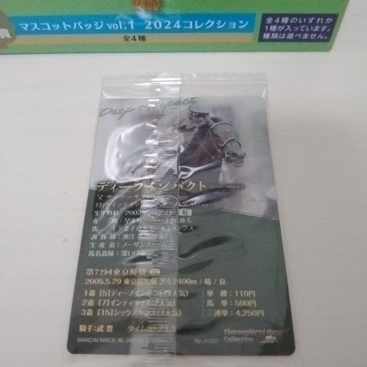 競馬　タイトーくじ　ディープボンドぬいぐるみとディープインパクトのカードのセット — image 4