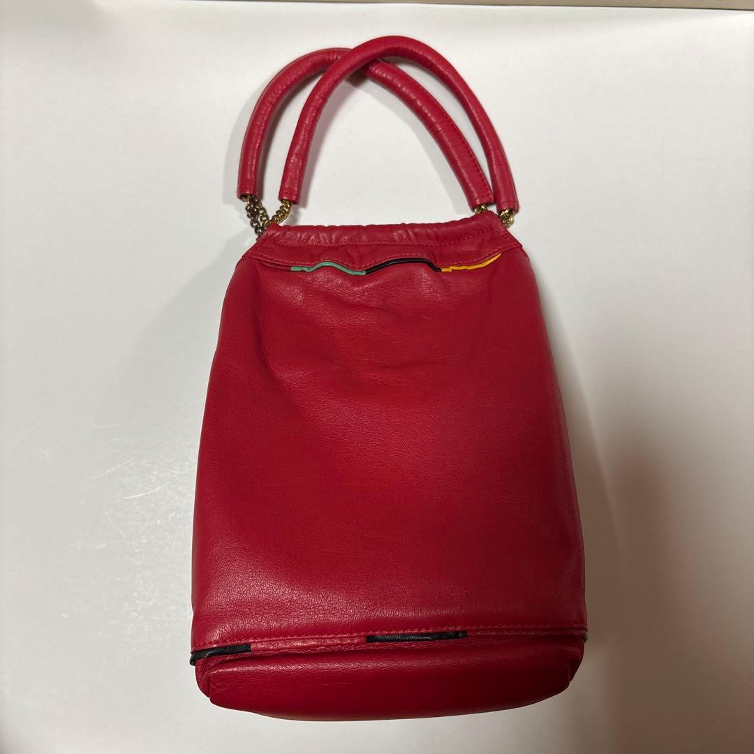 赤 がま口バッグ トートバッグ レザー 浴衣 日常にも — image 3